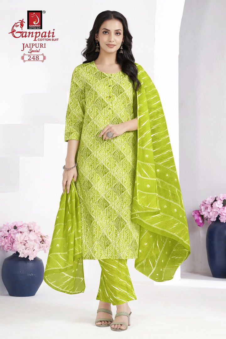 Jaipuri Special Vol 10 By Ganpati Pure Cotton Readymade Dress Wholesale Market In Surat With Price